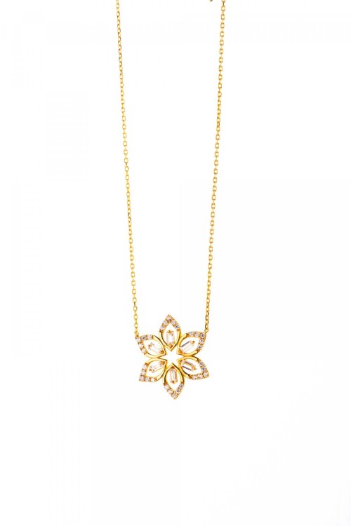 KAR TANESİ BAGET TAŞLI KOLYE