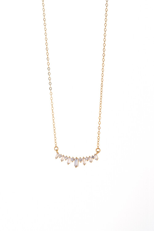 BAGET YUVARLAR SIRA TAŞLI KOLYE