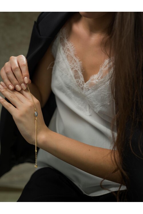 MİNELİ NAZAR BONCUĞU GURMET ZİNCİR BİLEKLİK