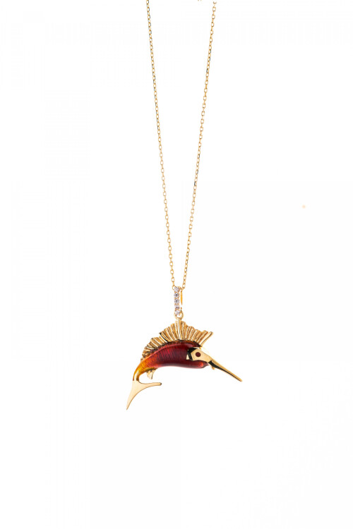 TAŞLI KILIÇ BALIĞI KOLYE