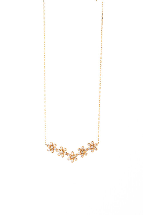 MİNİMAL TAŞLI ÇİÇEK KOLYE