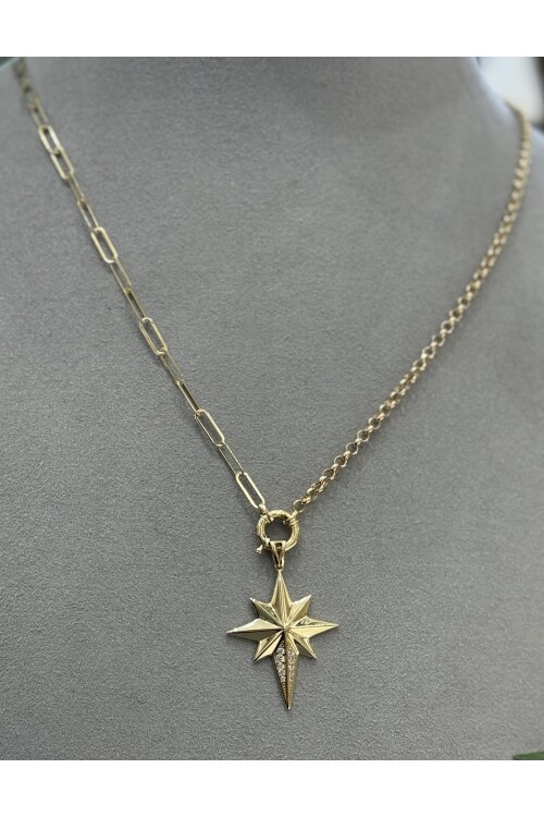 KUZEY YILDIZI KARMA ZİNCİR KOLYE