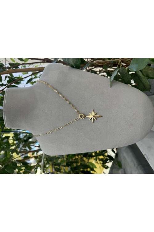 KUZEY YILDIZI KARMA ZİNCİR KOLYE