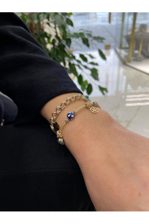 MAVİ TOPLU CHARM BİLEKLİK