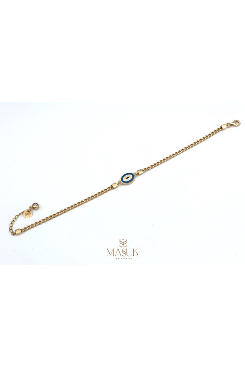 MİNELİ NAZAR BONCUĞU GURMET ZİNCİR BİLEKLİK