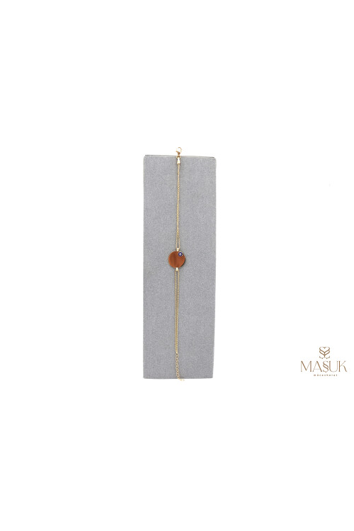 YUVARLAK NAZAR BONCUKLU PLAKA BİLEKLİK