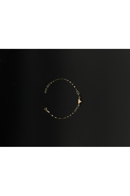 KALP FİGÜRLÜ PULLU ZİNCİRLİ BİLEKLİK