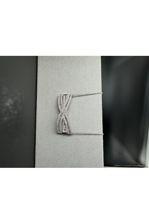 PIRLANTA ATLAMALI BAGET ve YUVARLAK TAŞLI ZİNCİR KOLYE