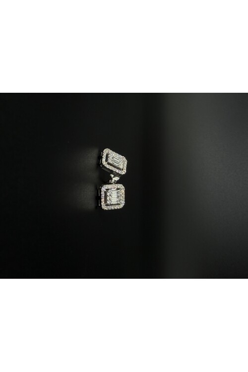 PIRLANTA BAGET ve YUVARLAK TAŞ KÜPE