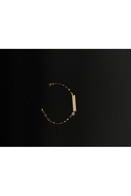 PLAKA NAZAR BONCUKLU PULLU ZİNCİRLİ BİLEKLİK