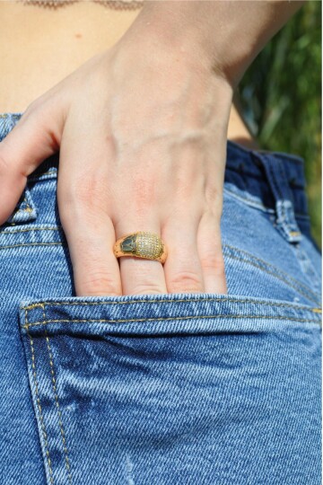 PULLU TAŞLI YÜZÜK