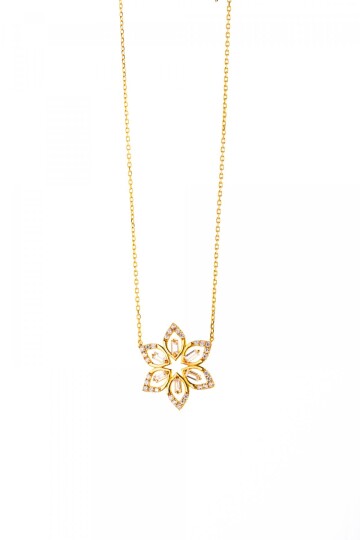 KAR TANESİ BAGET TAŞLI KOLYE