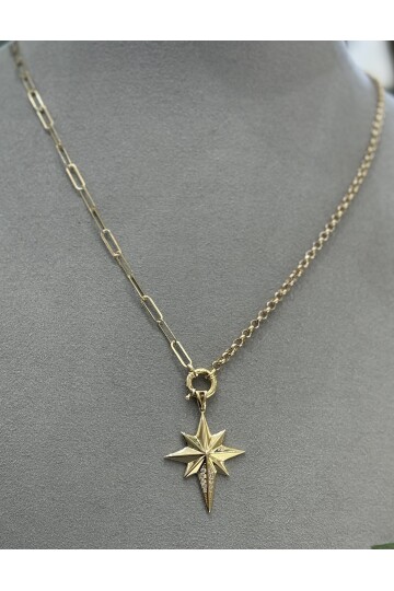 KUZEY YILDIZI KARMA ZİNCİR KOLYE