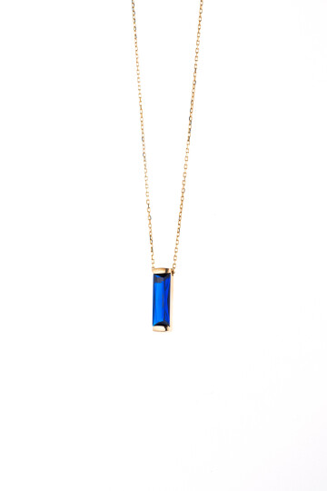 MAVİ TAŞLI ZİNCİRLİ KOLYE