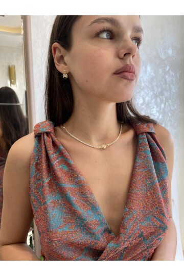 OVAL UÇLU TAŞLI GERDANLIK