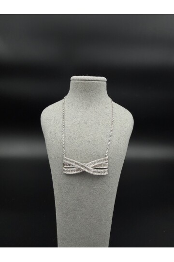 PIRLANTA ATLAMALI BAGET ve YUVARLAK TAŞLI ZİNCİR KOLYE