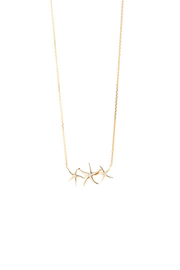 ORTALARI TAŞLI ÜÇ YILDIZ KOLYE