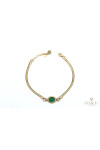 YEŞİL TAŞLI BALIK SIRTI ZİNCİR BİLEKLİK
